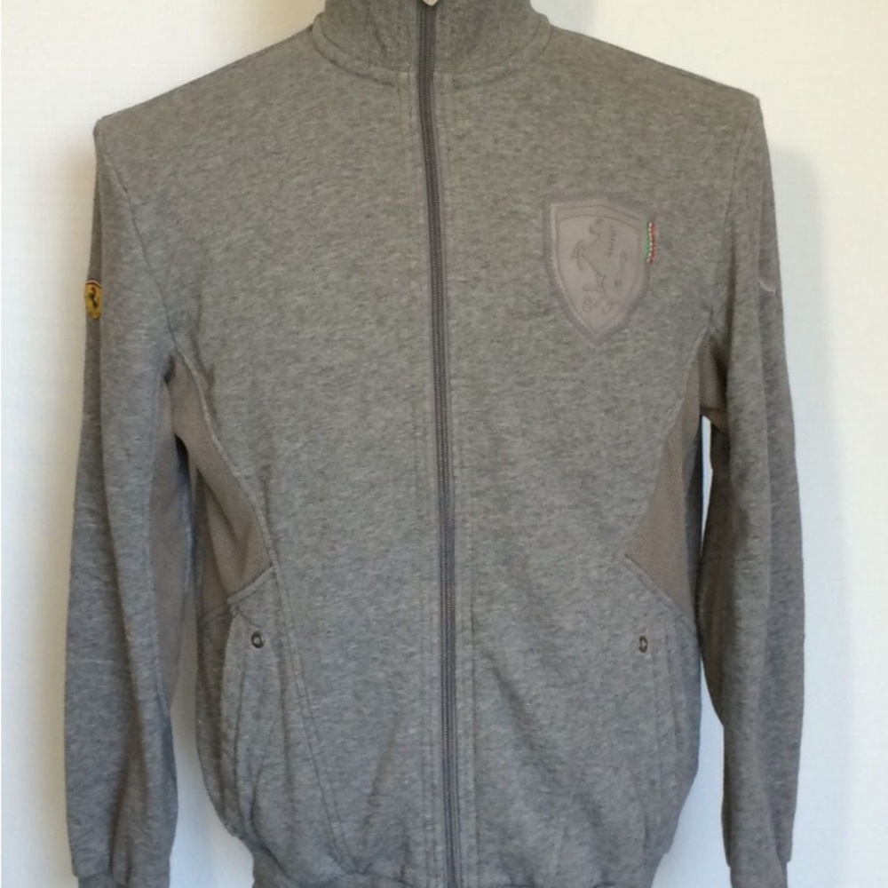 Ferrari Gray Zip Up Sweater